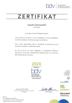 Zertifikat vom Bundesverband der deutschen Vendingautomatenwirtschaft